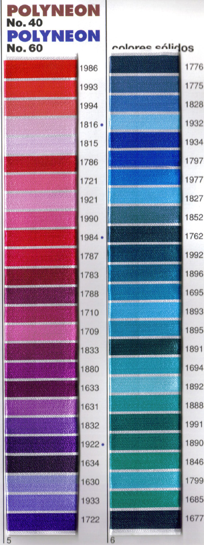 Madeira Embroidery Thread Color Chart