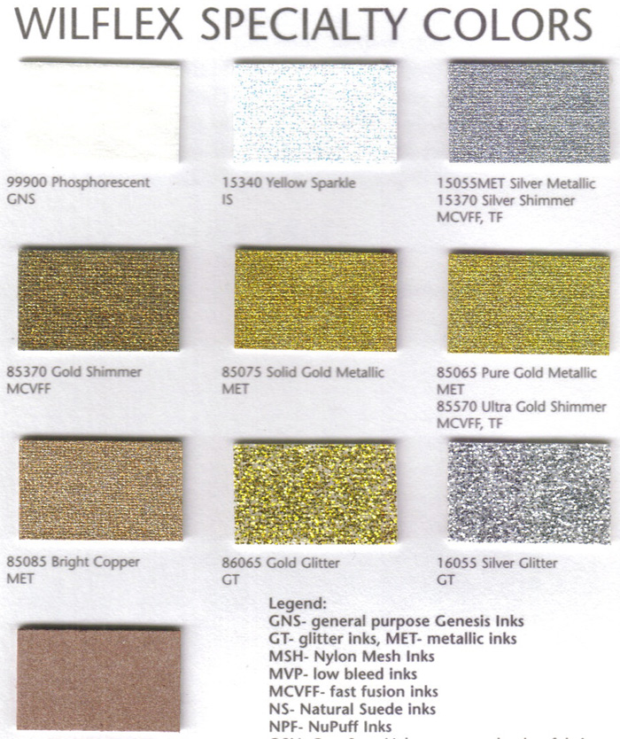 Wilflex Color Chart Pms